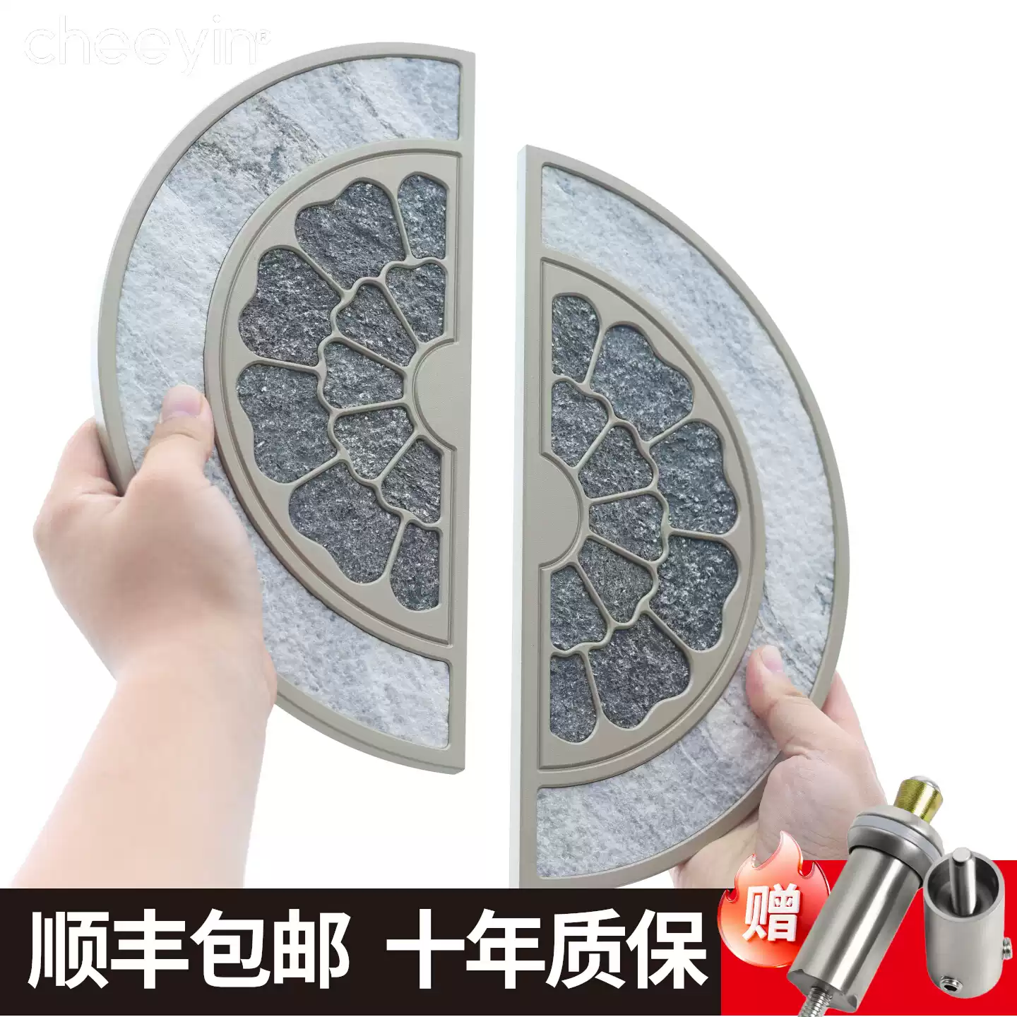 新中式豪华大门把手别墅酒店会所包厢天然大理石奢石拉手圆形定制